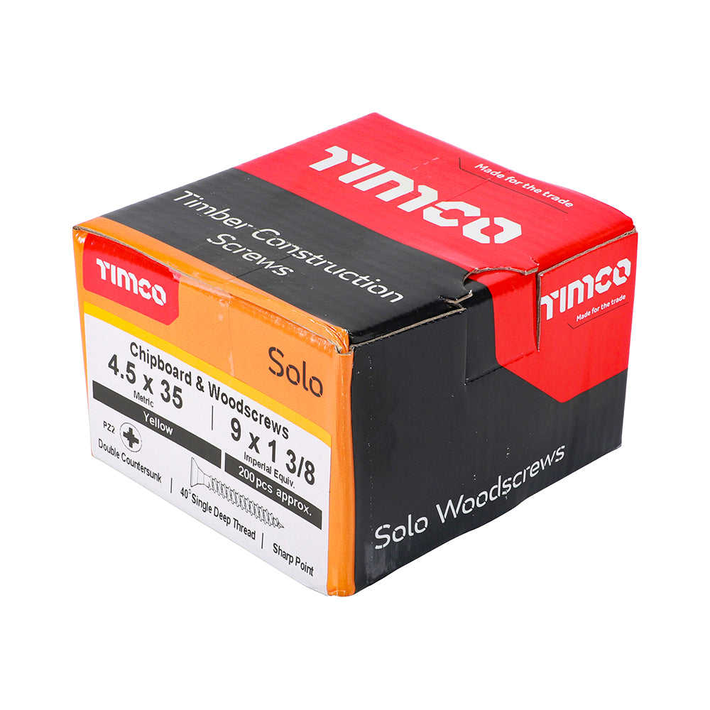 TIMCO Solo Countersunk Gold Woodscrews - 4.5 x 35 - Image