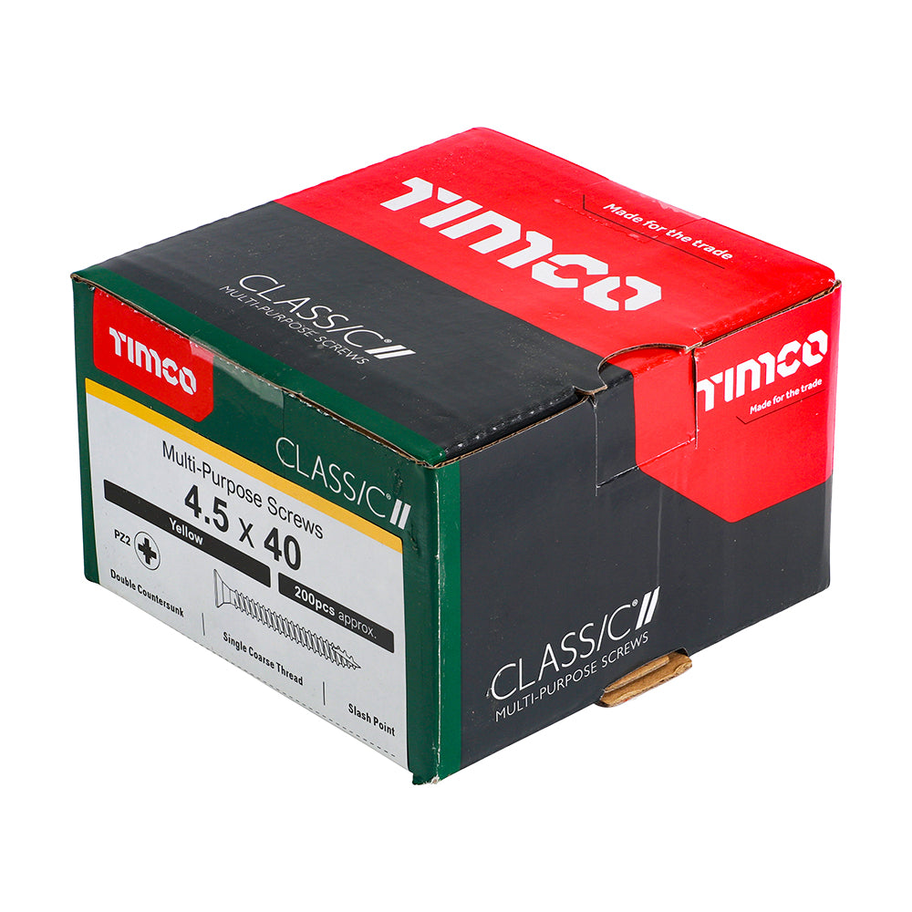 TIMCO Classic Multi-Purpose Countersunk Gold Woodscrews - 4.5 x 40 - Image