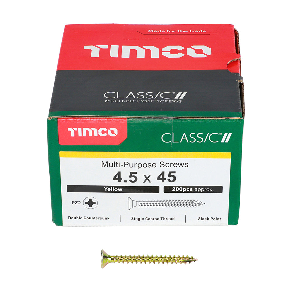 TIMCO Classic Multi-Purpose Countersunk Gold Woodscrews - 4.5 x 45 - Image