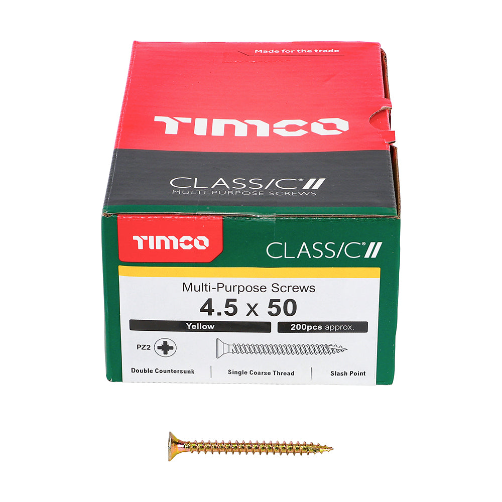 TIMCO Classic Multi-Purpose Countersunk Gold Woodscrews - 4.5 x 50 - Image