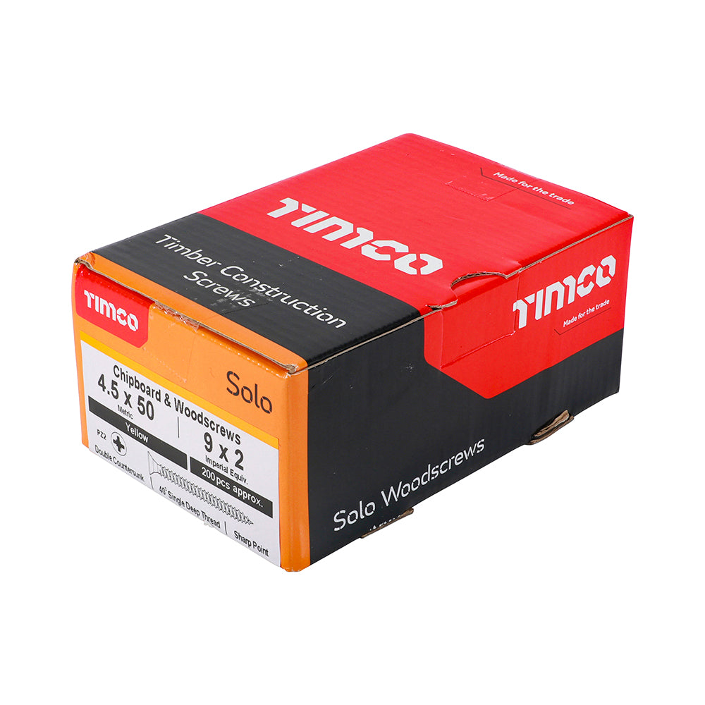 TIMCO Solo Countersunk Gold Woodscrews - 4.5 x 50 - Image