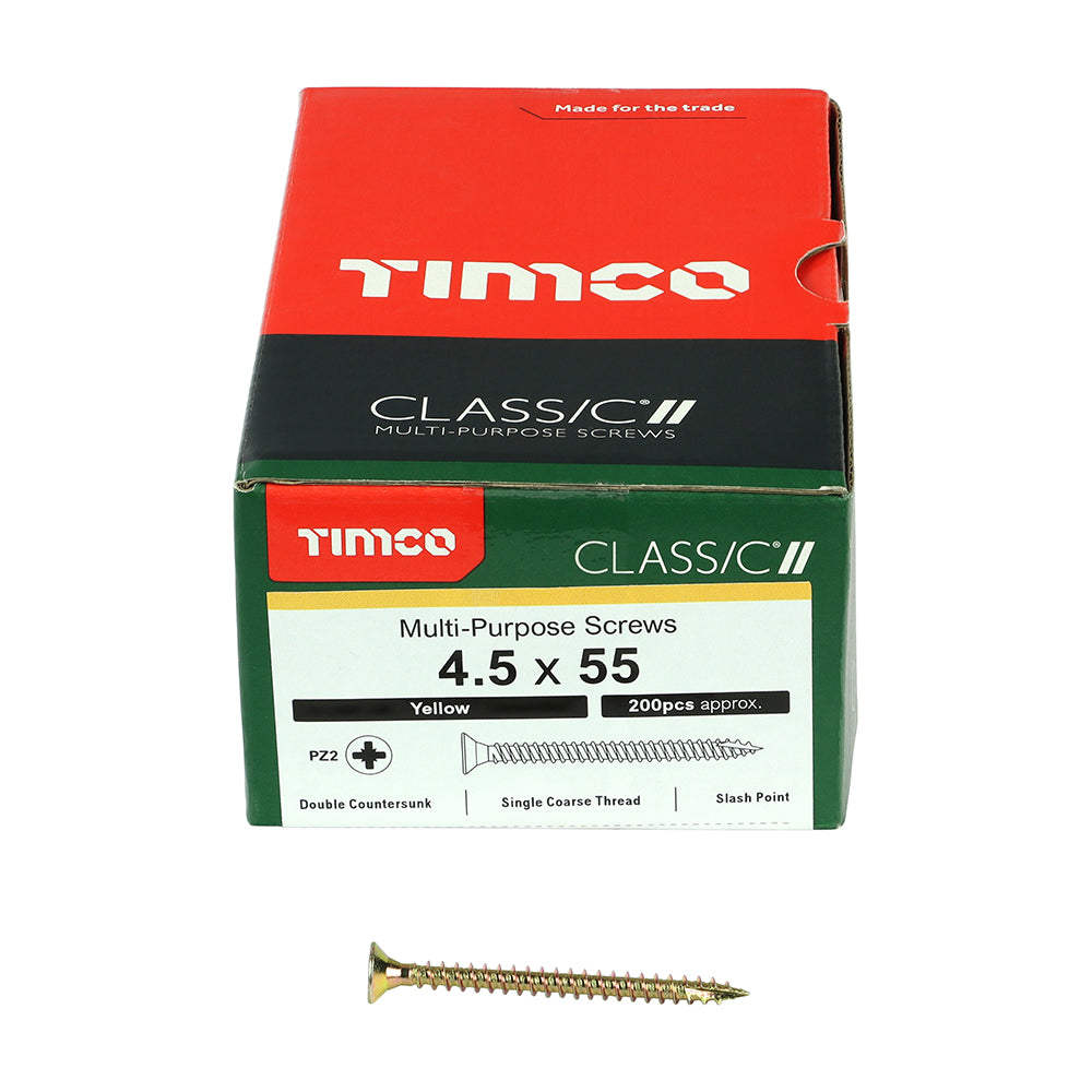 TIMCO Classic Multi-Purpose Countersunk Gold Woodscrews - 4.5 x 55 - Image