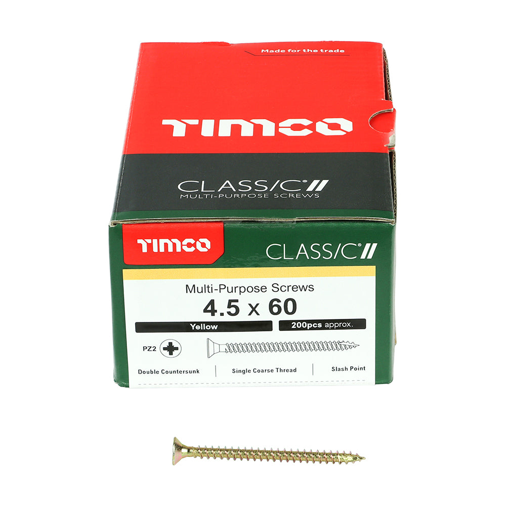 TIMCO Classic Multi-Purpose Countersunk Gold Woodscrews - 4.5 x 60 - Image