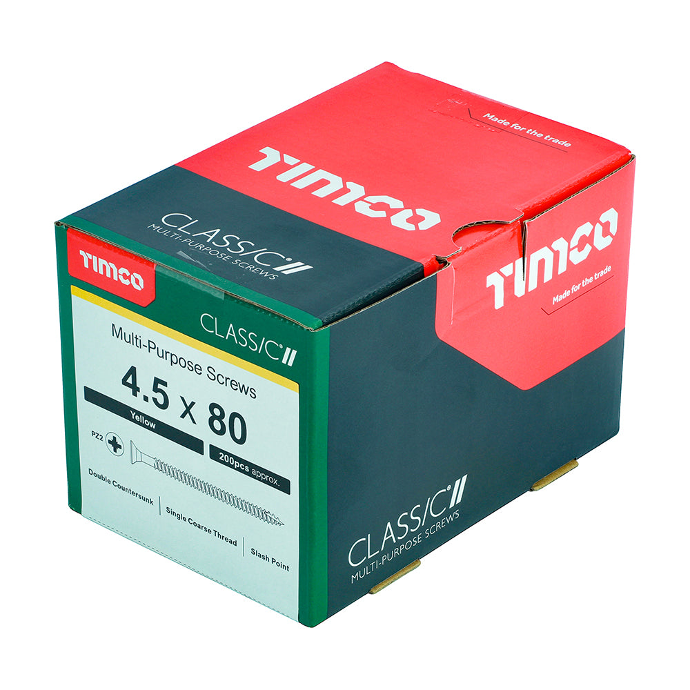 TIMCO Classic Multi-Purpose Countersunk Gold Woodscrews - 4.5 x 80 - Image
