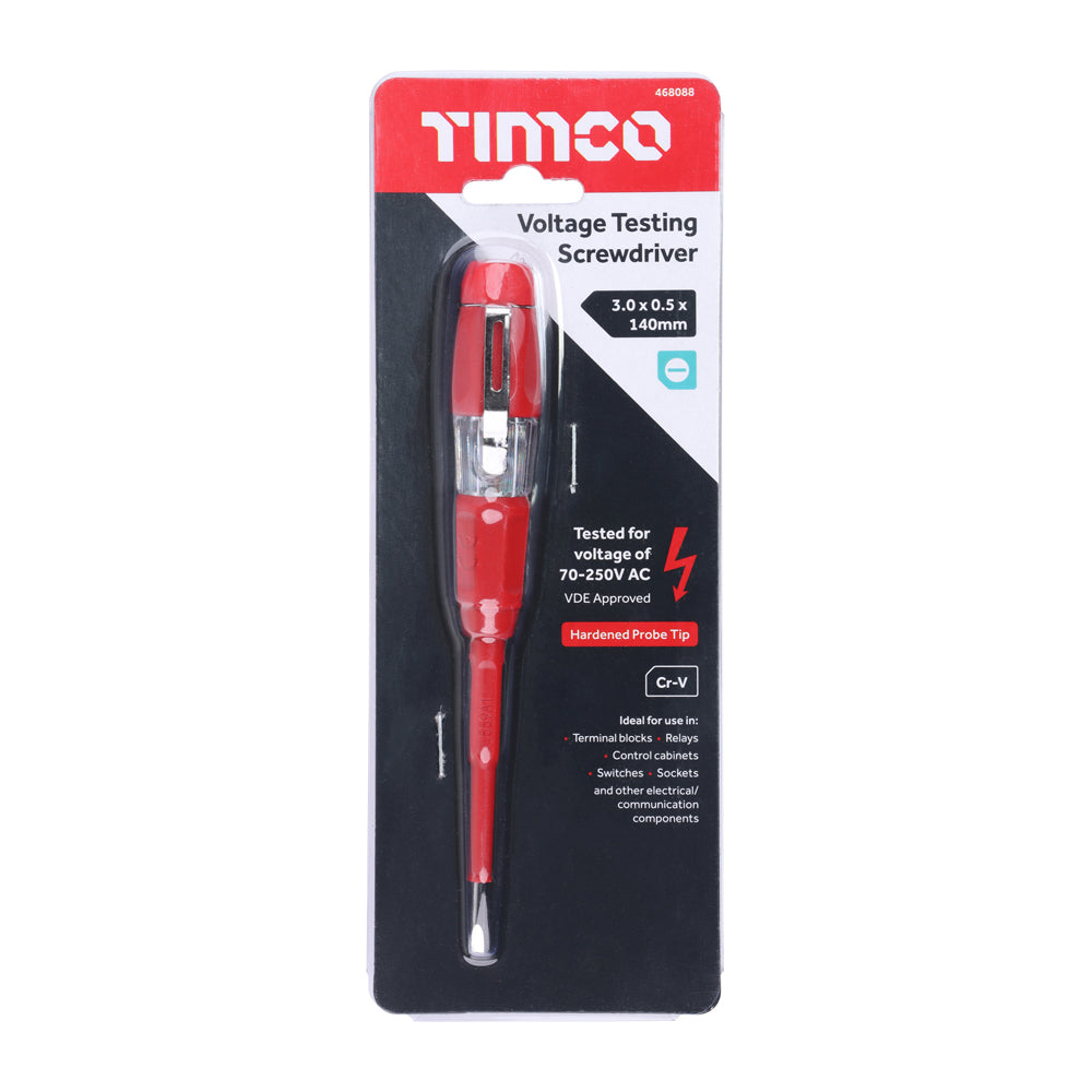 TIMCO Voltage Testing Slotted Screwdriver - 140mm - Image