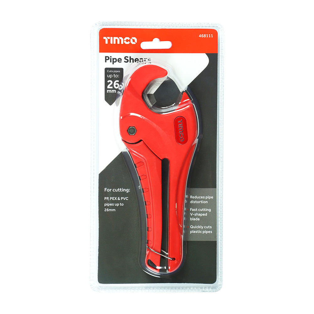 TIMCO Plastic Pipe Shears PVC Tube Cutters - 26mm - Image
