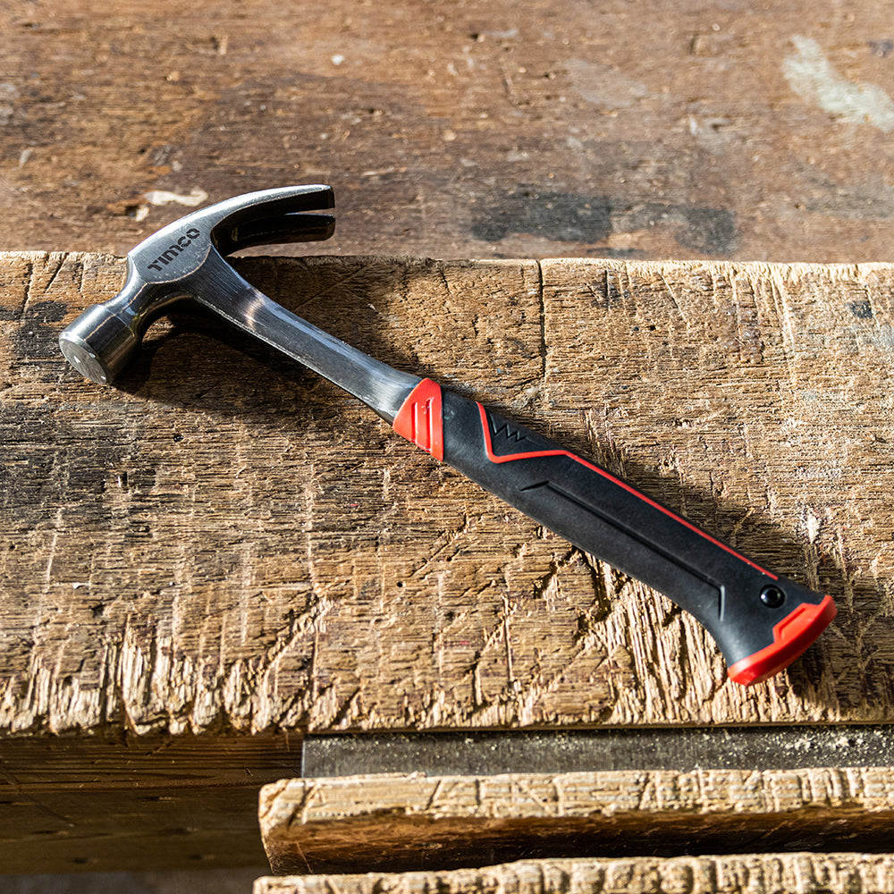 TIMCO One Piece Claw Hammer, Curved Single Piece High Strength Anti-Shock Smooth Face Hammer - 20oz - Image