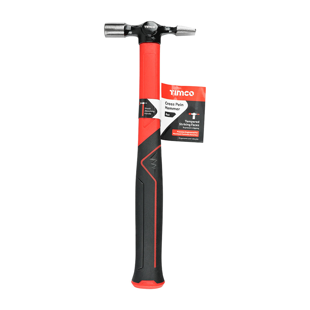TIMCO Cross Pein Hammer, Fibreglass Handle Joiners Hammer - 4oz - Image