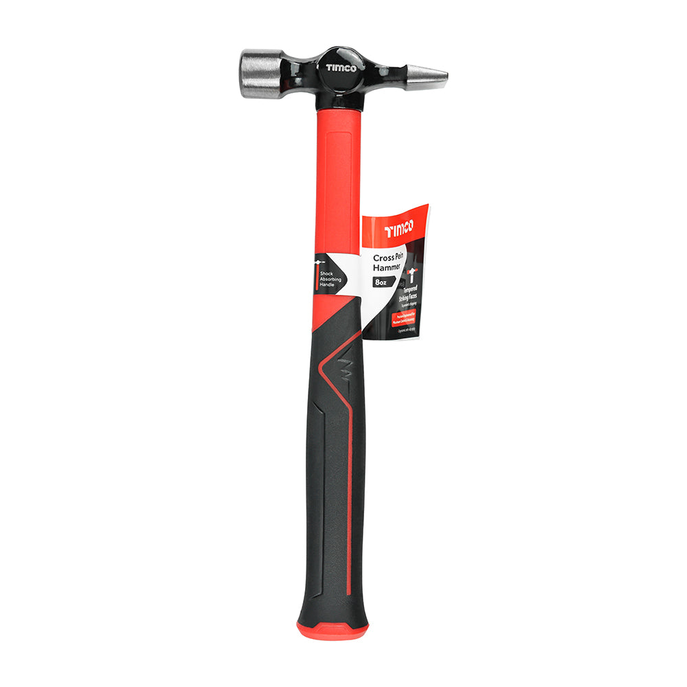 TIMCO Cross Pein Hammer, Fibreglass Handle Joiners Hammer - 8oz - Image