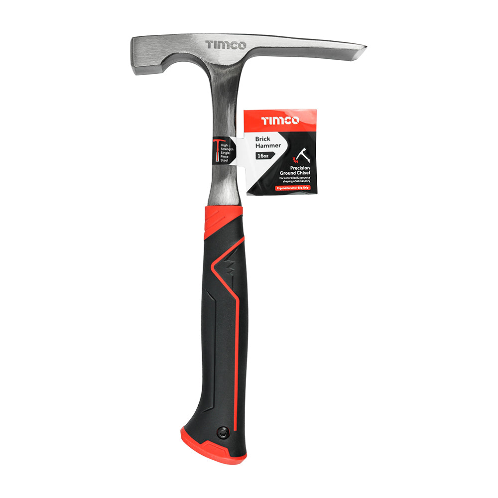TIMCO Brick Hammer, Fibreglass Handle Brick Chipping Hammer - 20oz - Image