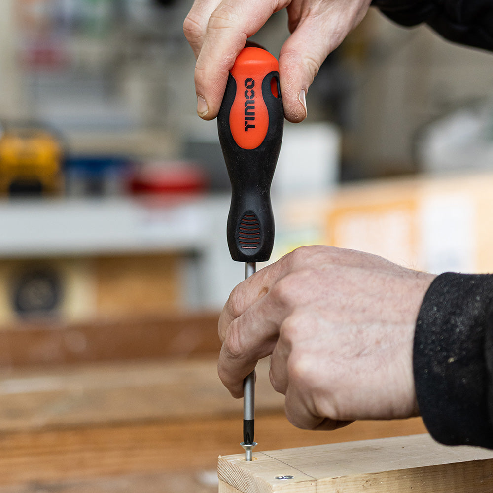 TIMCO Screwdriver Set, Slotted and Phillips Screwdrivers with Magnetic Tips, Ergonomic Anti-Slip Handles - 4 Pieces - Image