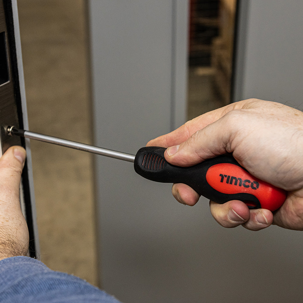 TIMCO Screwdriver Set, Slotted and Phillips Screwdrivers with Magnetic Tips, Ergonomic Anti-Slip Handles in a Hard Carry Case - 9 Pieces - Image