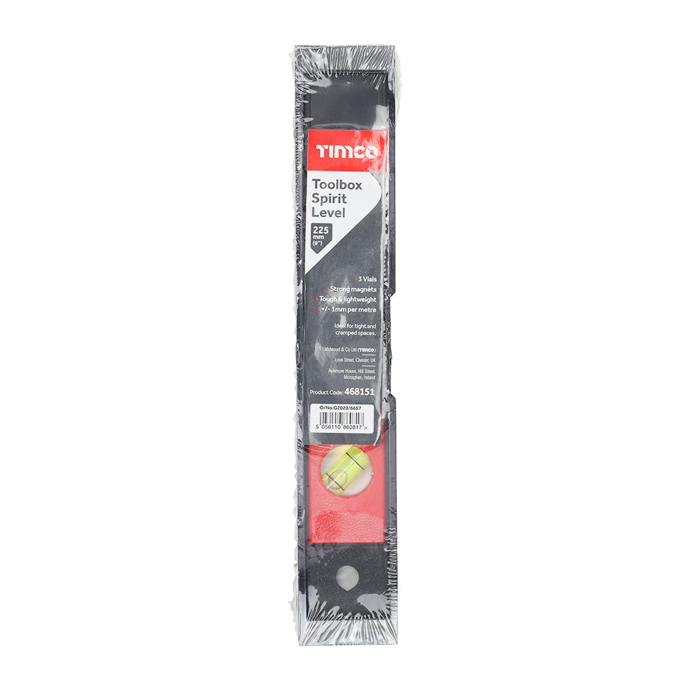 TIMCO Toolbox Spirit Level Plastic - 225mm - Image