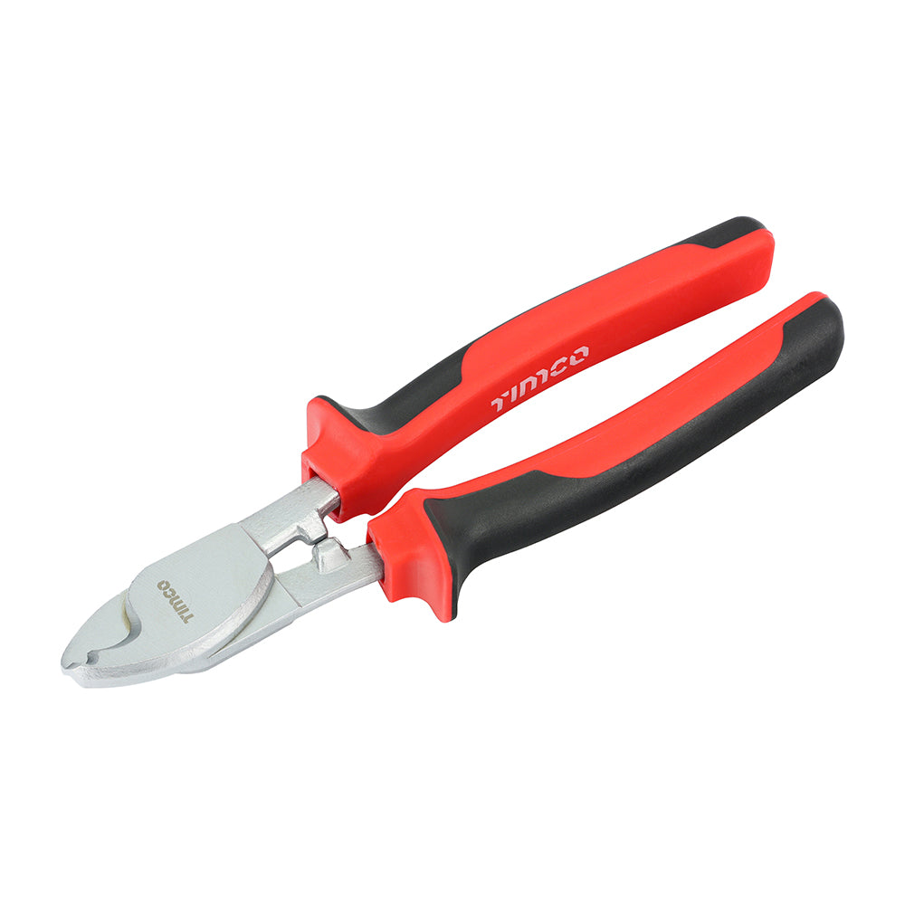 TIMCO Heavy Duty Cable & Wire Cutters, Hardened Cable Shears with Soft Grip Handles - 8" / 200mm - Image