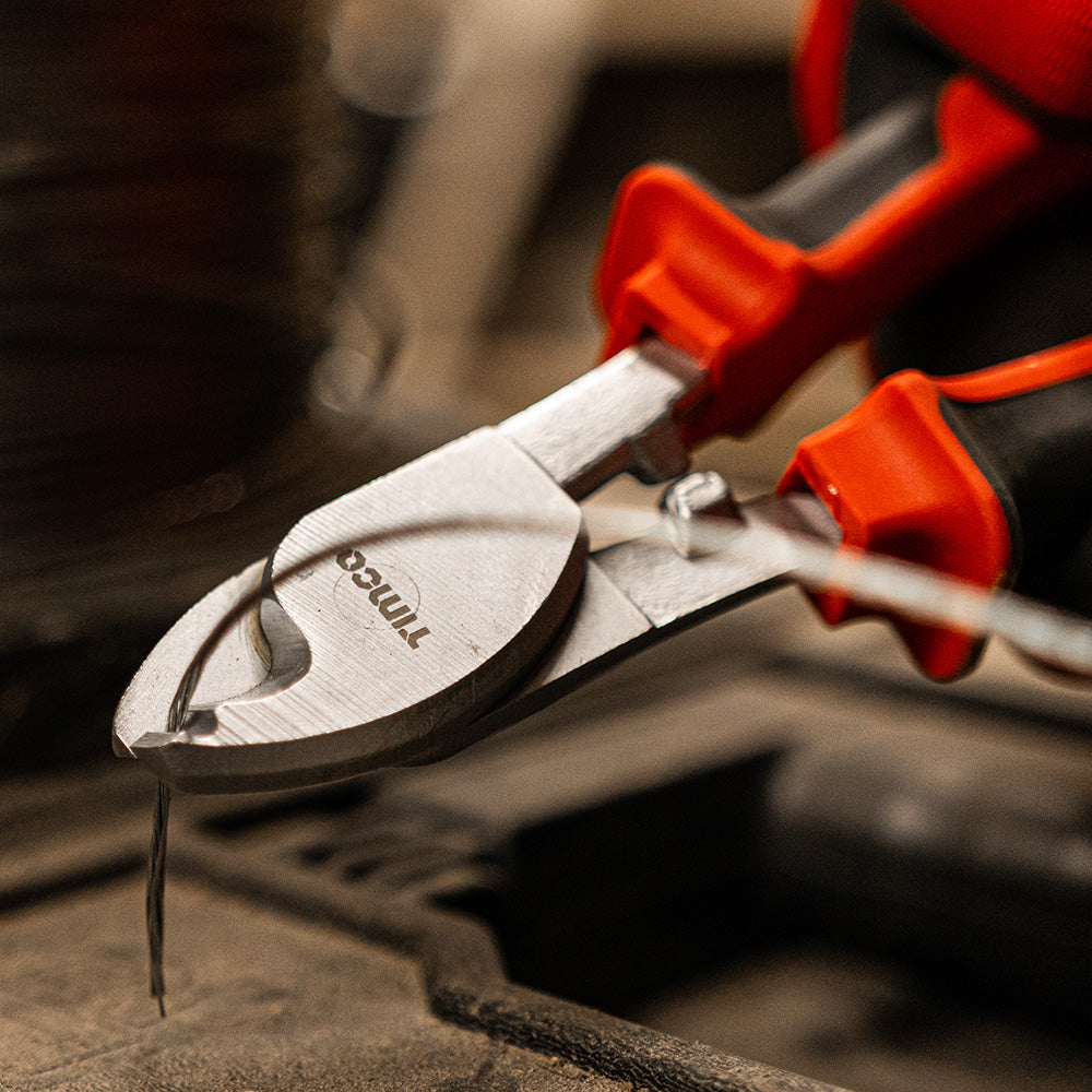 TIMCO Heavy Duty Cable & Wire Cutters, Hardened Cable Shears with Soft Grip Handles - 8" / 200mm - Image