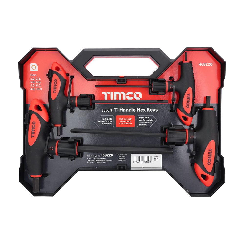 TIMCO T-Handle Hex Key Set - 8 Pieces - Image