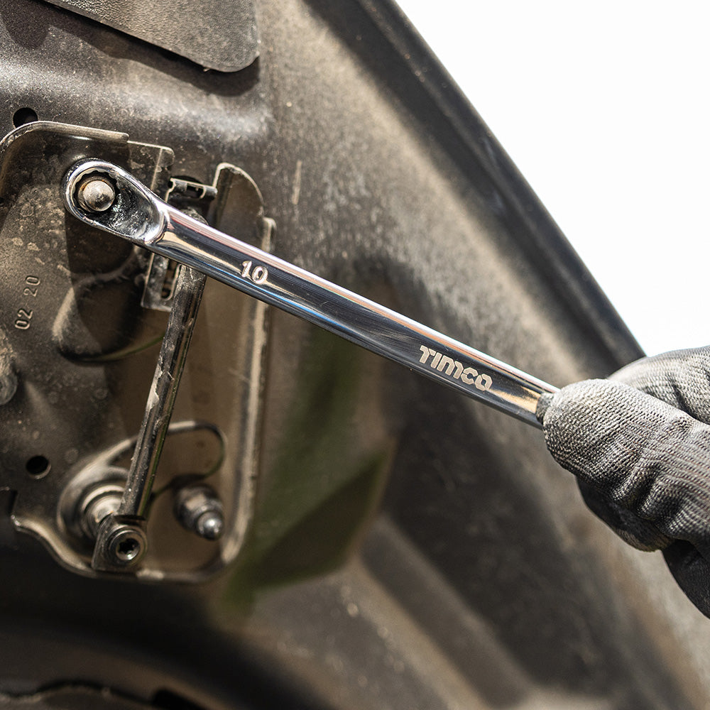 TIMCO Double Ring Spanner Set - Metric Drop Forged Chrome Vanadium, 6mm to 22mm - 8 Pieces - Image