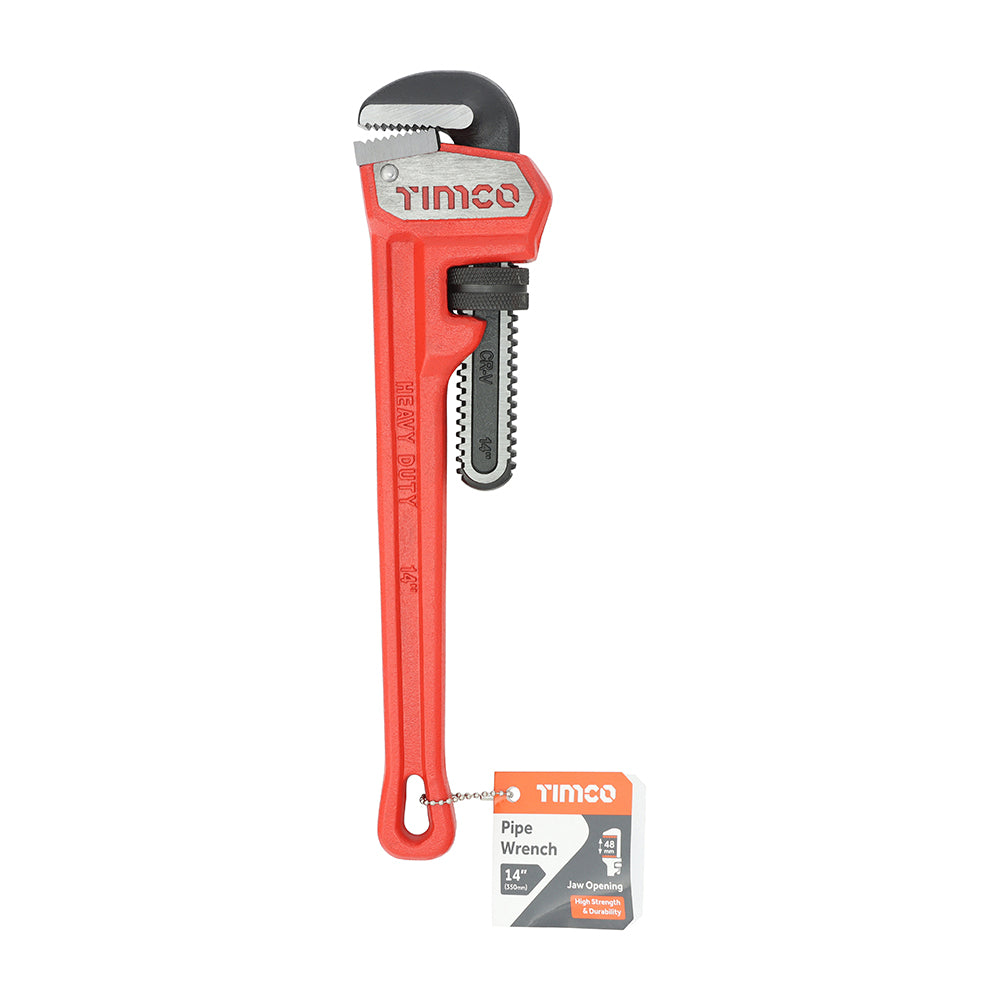 TIMCO Pipe Wrench, Heavy Duty Drop Forged Adjustable Pipe Wrench - 14" / 350mm - Image