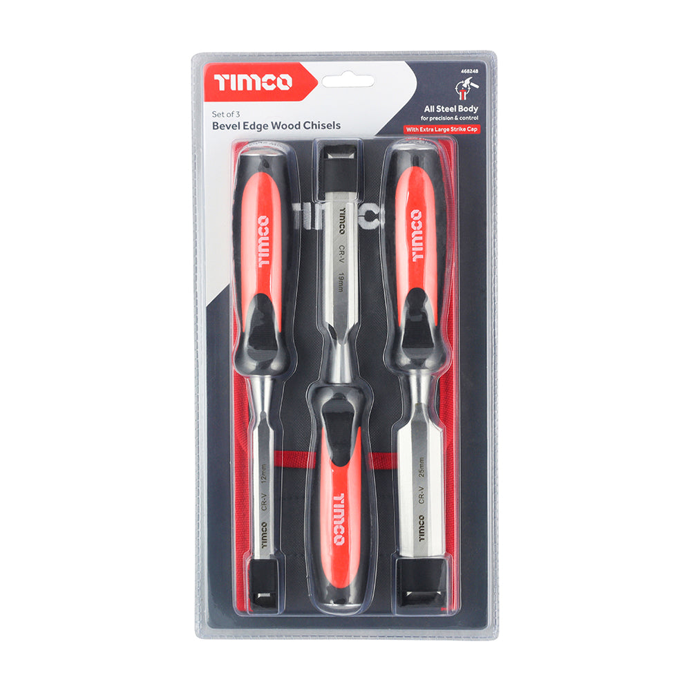 TIMCO Bevel Edge Wood Chisel Set - 3 Pieces - Image