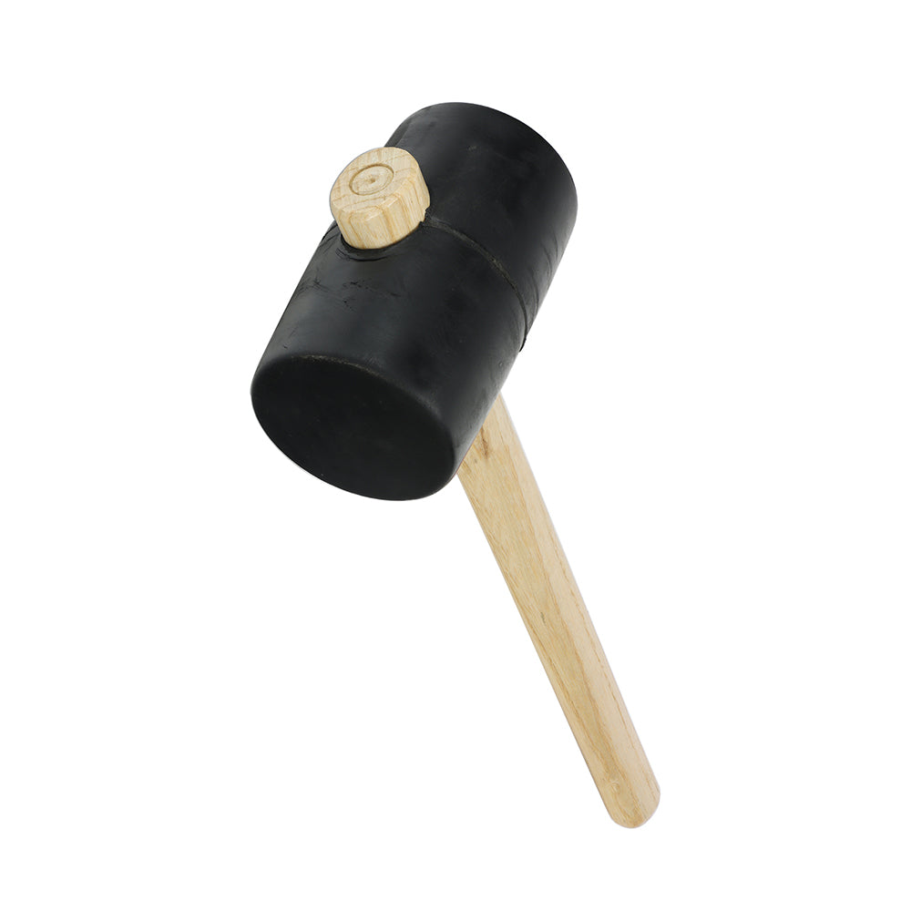 TIMCO Rubber Mallet, Solid Black Rubber Ash Wood Handle Mallet - 24oz - Image