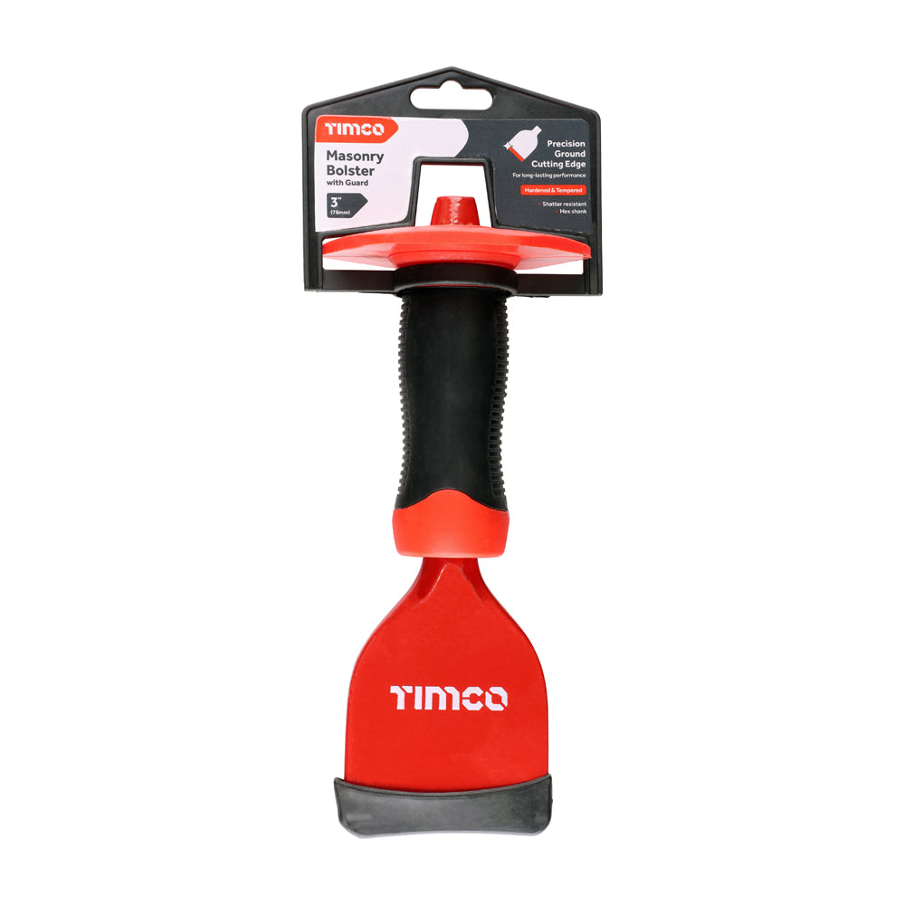 TIMCO Brick Bolster, Masonry Bolster with Hand Guard - 216 x 76mm - Image