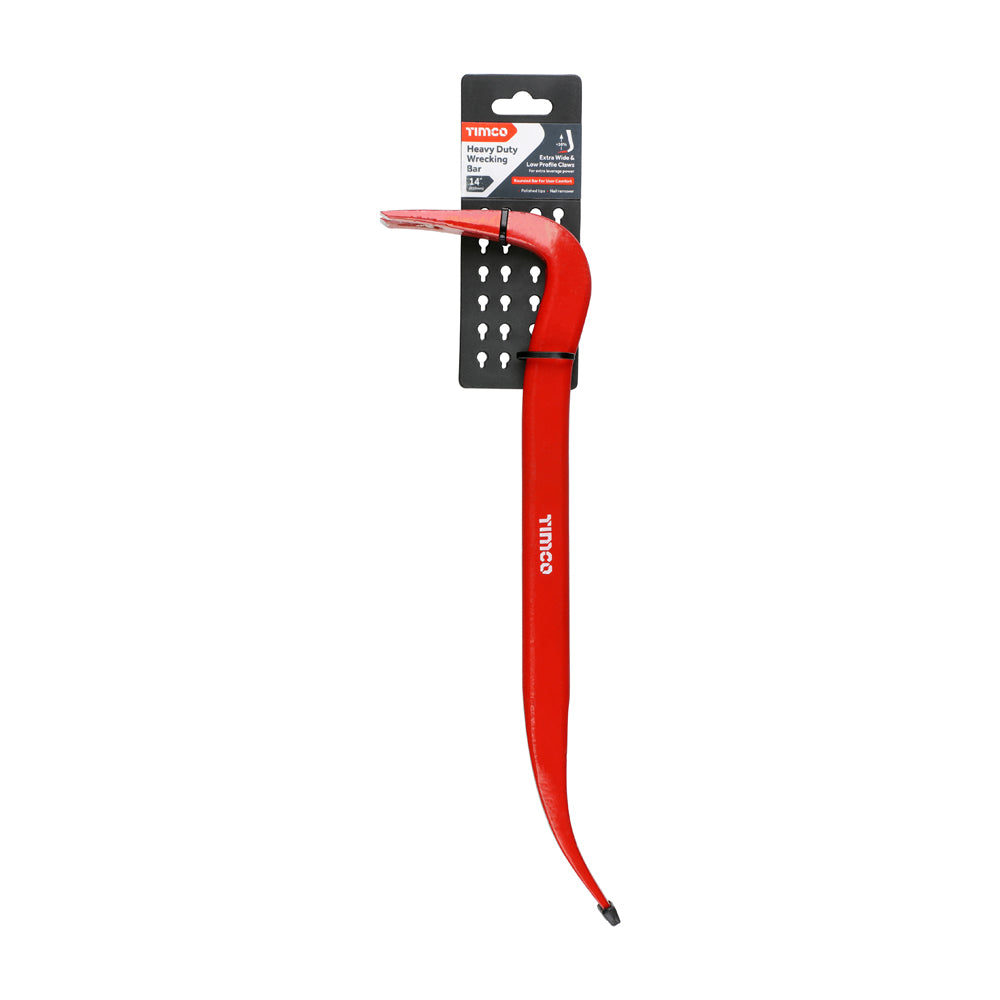 TIMCO Heavy Duty Pry Bar, Flat Profile Tough Bar with Wide Chisel Foot - 14" - Image