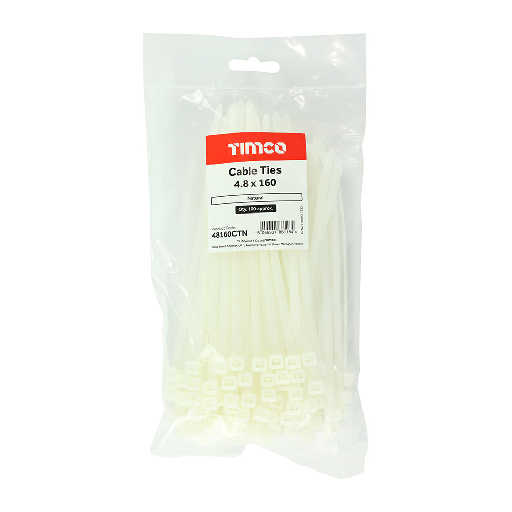 TIMCO Cable Ties Natural - 4.8 x 160 - Image