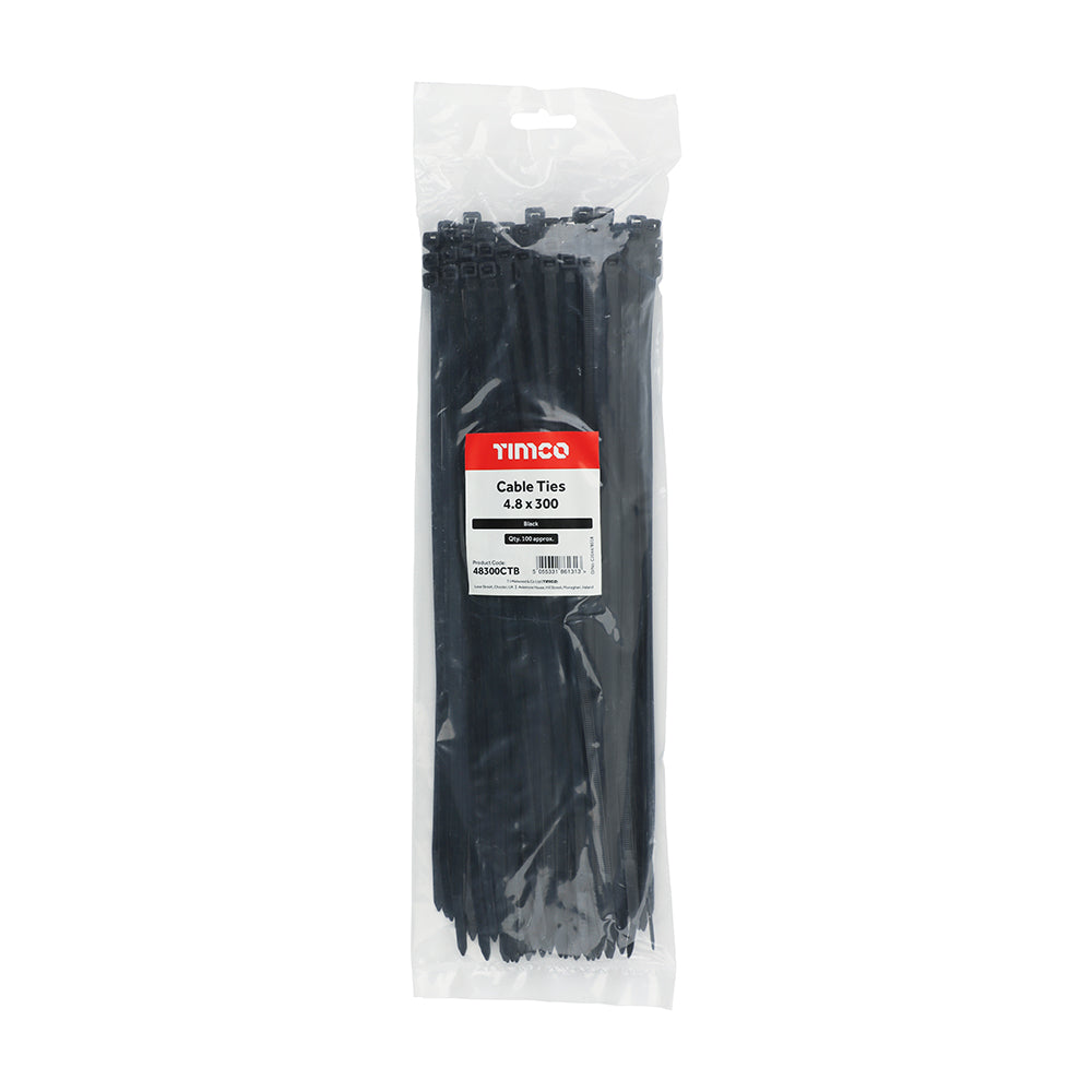 TIMCO Cable Ties Black - 4.8 x 300 - Image