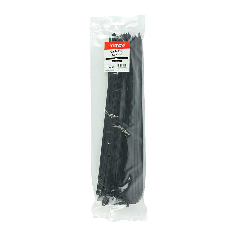 TIMCO Cable Ties Black - 4.8 x 370 - Image
