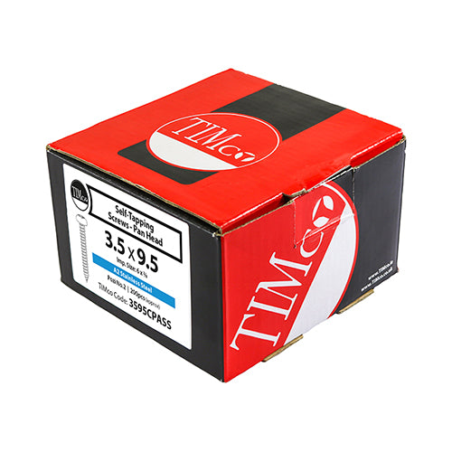TIMCO Self-Tapping Pan Head A2 Stainless Steel Screws - 4.8 x 38 - Image