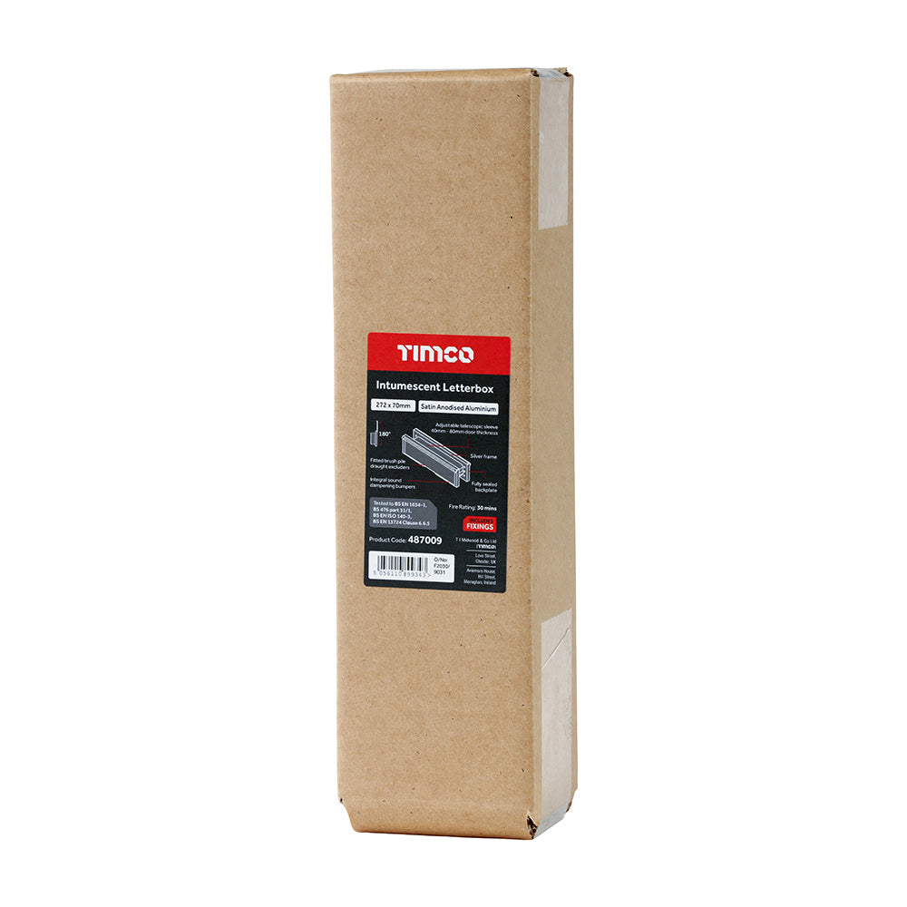TIMCO 10" Intumescent Letterbox - SAA (Silver Frame) 272 x 70mm
- Image