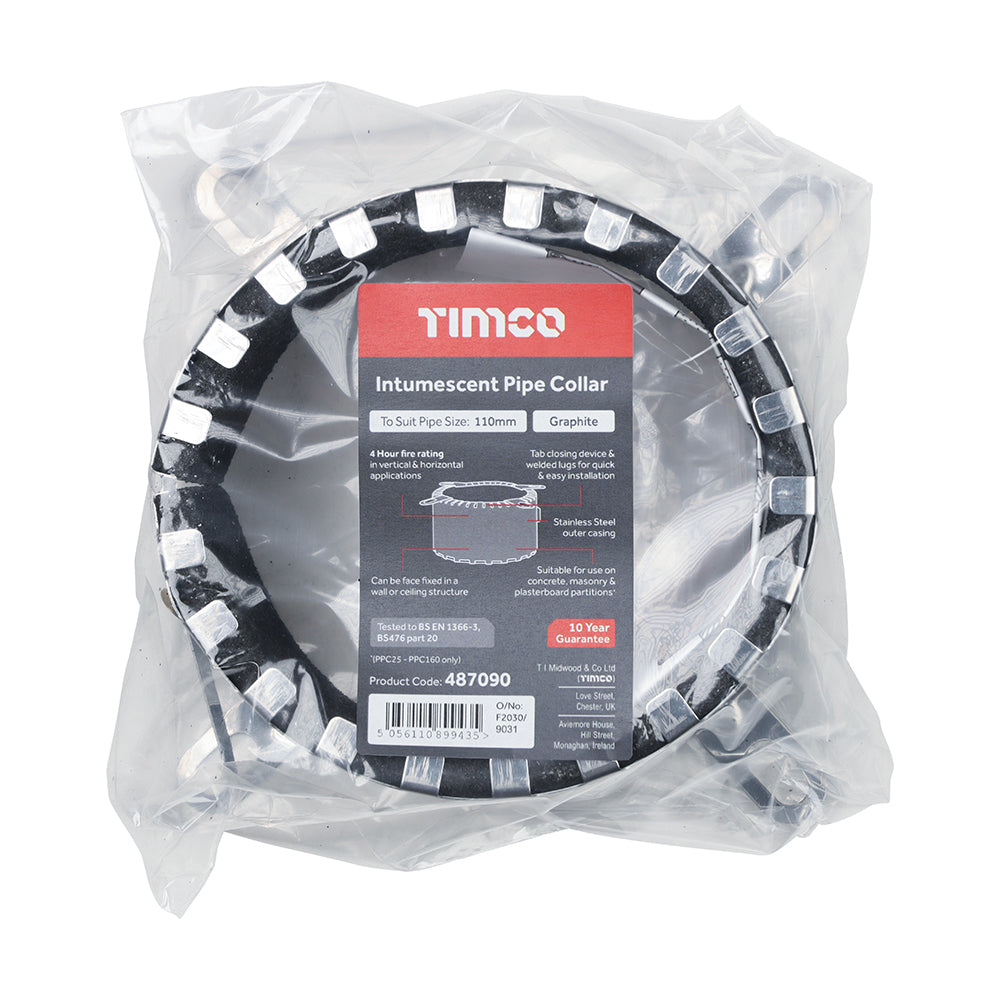 TIMCO Intumescent Pipe Collar 400 Series (4hr) - to suit pipe size 110mm
- Image