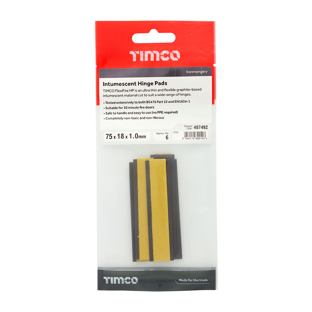 TIMCO Graphite Intumescent Hinge Pads - 75 x 18 - Image