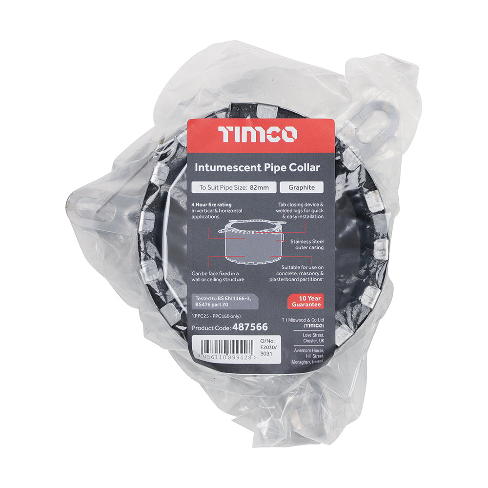 TIMCO Intumescent Pipe Collar 400 Series (4hr) - to suit pipe size 82mm
- Image
