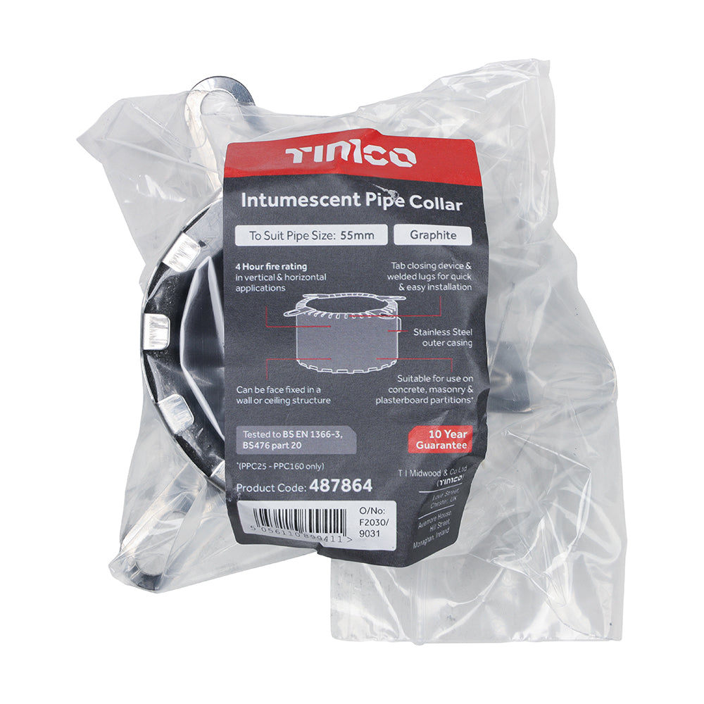 TIMCO Intumescent Pipe Collar 400 Series (4hr) - to suit pipe size 55mm
- Image