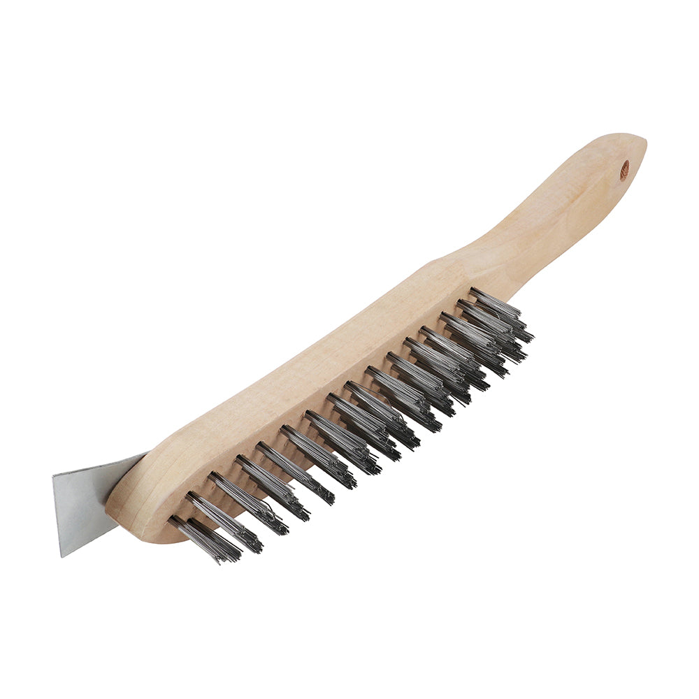 TIMCO Wire Brush & Scraper Stainless Steel - 4 Rows - Image