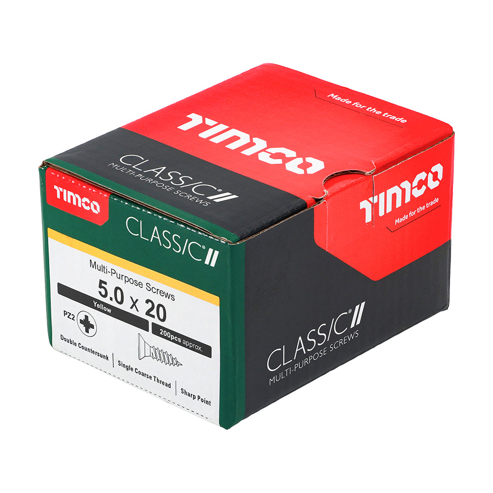 TIMCO Classic Multi-Purpose Countersunk Gold Woodscrews - 5.0 x 20 - Image