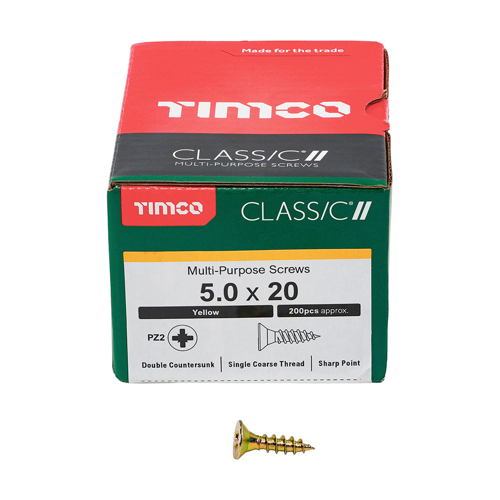 TIMCO Classic Multi-Purpose Countersunk Gold Woodscrews - 5.0 x 20 - Image