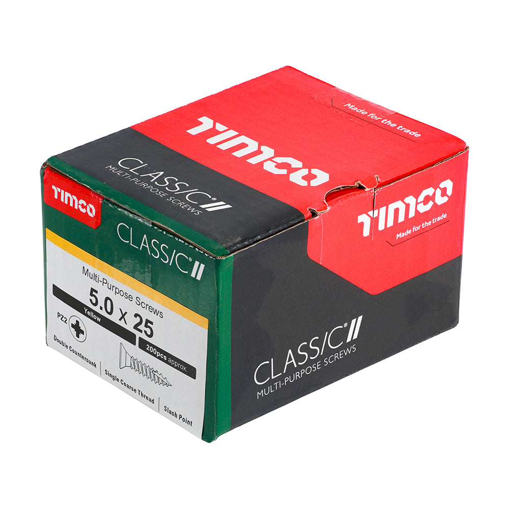 TIMCO Classic Multi-Purpose Countersunk Gold Woodscrews - 5.0 x 25 - Image
