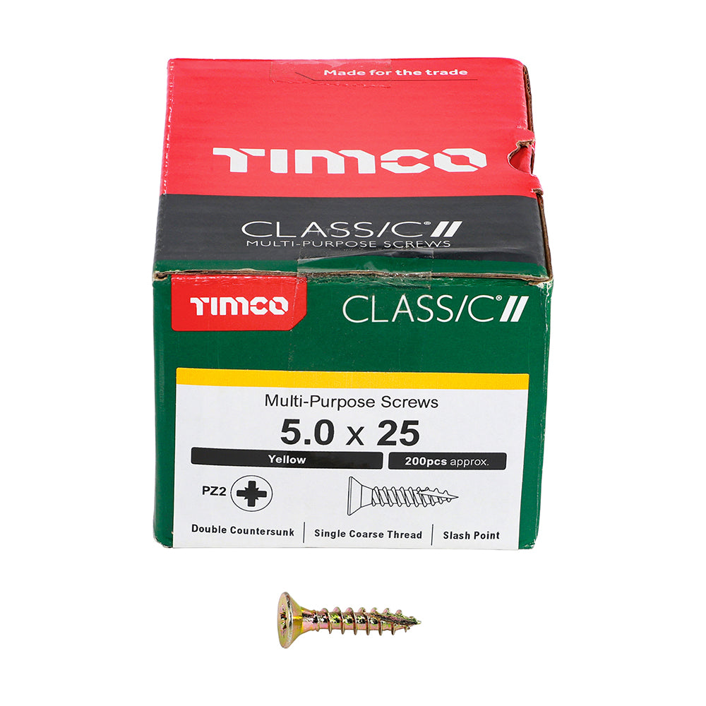 TIMCO Classic Multi-Purpose Countersunk Gold Woodscrews - 5.0 x 25 - Image