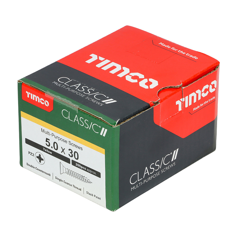 TIMCO Classic Multi-Purpose Countersunk Gold Woodscrews - 5.0 x 30 - Image