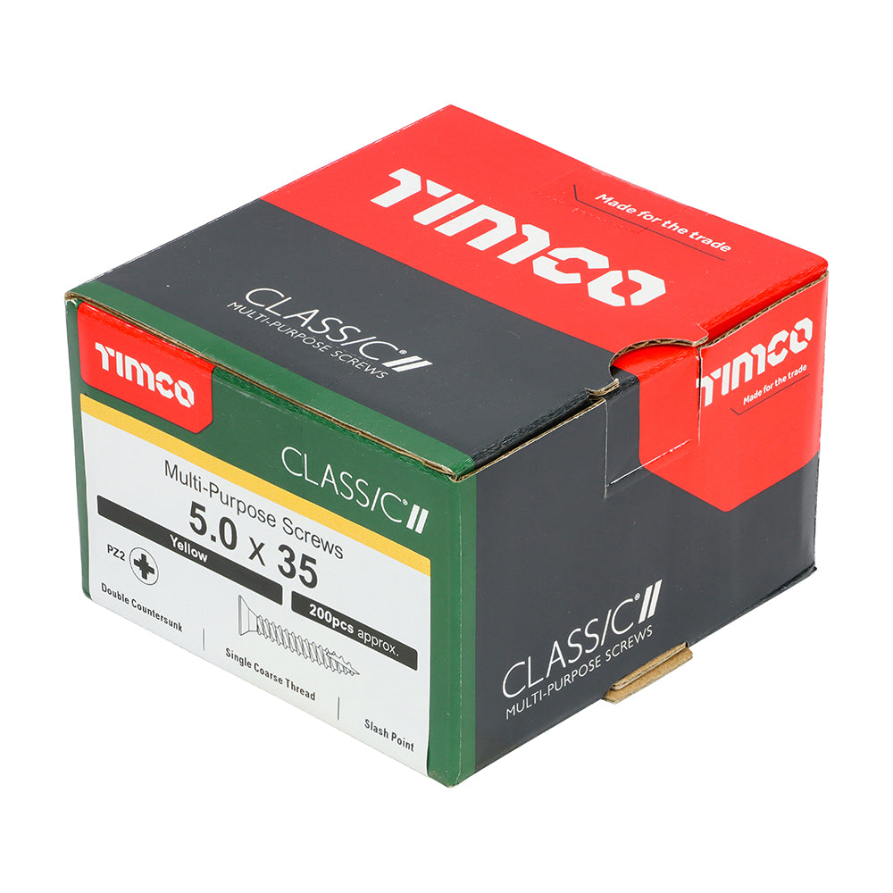 TIMCO Classic Multi-Purpose Countersunk Gold Woodscrews - 5.0 x 35 - Image