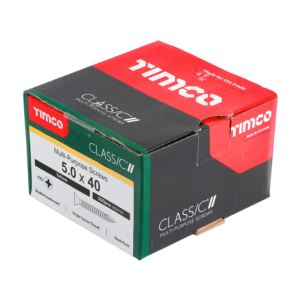 TIMCO Classic Multi-Purpose Countersunk Gold Woodscrews - 5.0 x 40 - Image