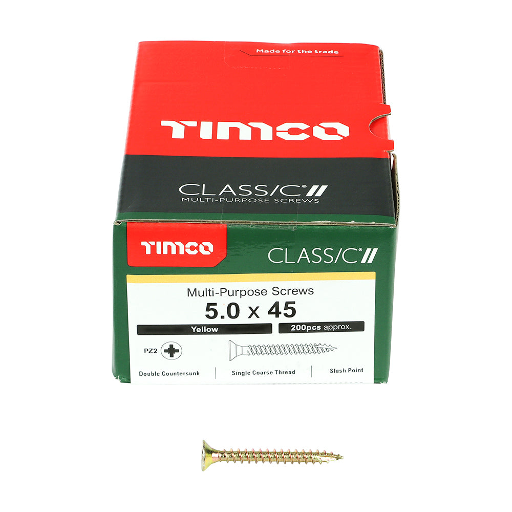 TIMCO Classic Multi-Purpose Countersunk Gold Woodscrews - 5.0 x 45 - Image