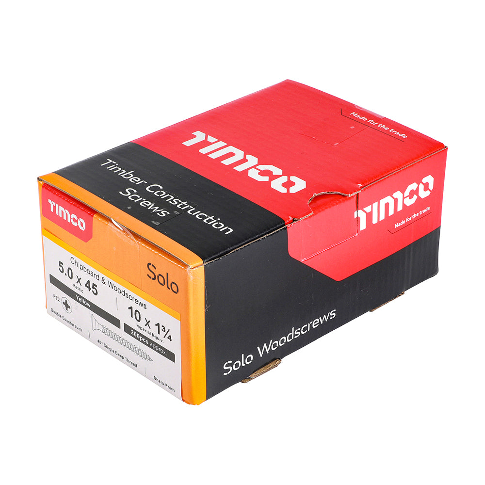 TIMCO Solo Countersunk Gold Woodscrews - 5.0 x 45 - Image