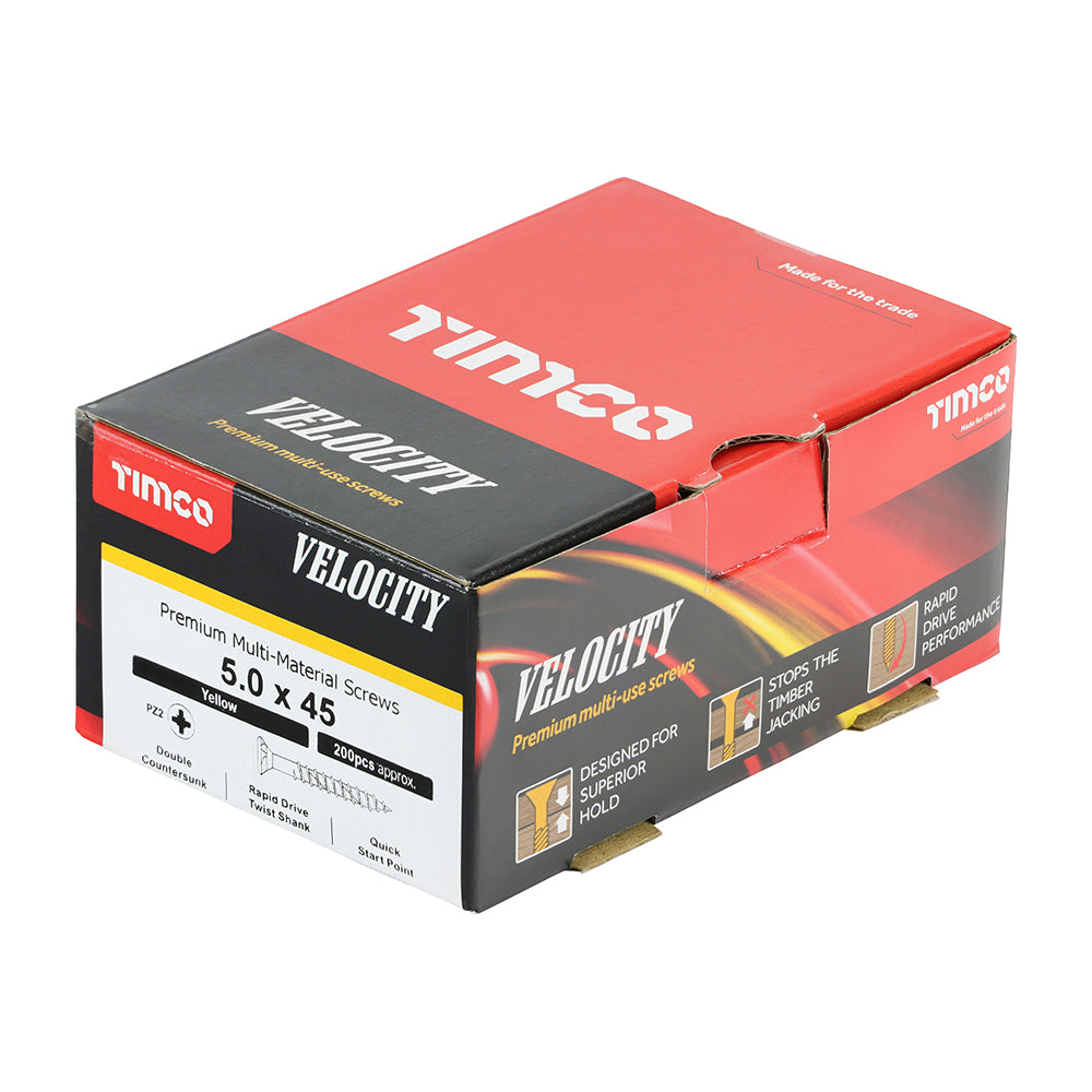 TIMCO Velocity Premium Multi-Use Countersunk Gold Woodscrews - 5.0 x 45 - Image