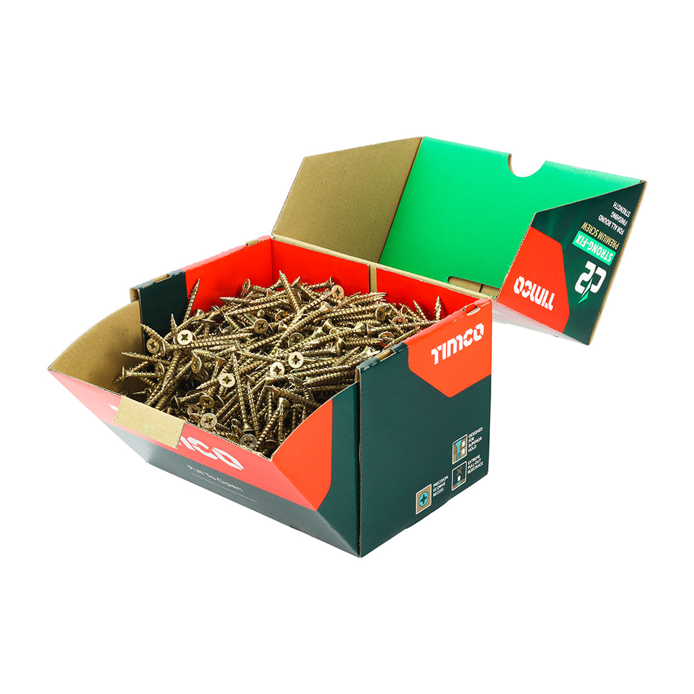 TIMCO C2 Strong-Fix Multi-Purpose Premium Countersunk Gold Woodscrews - 5.0 x 50 - Image