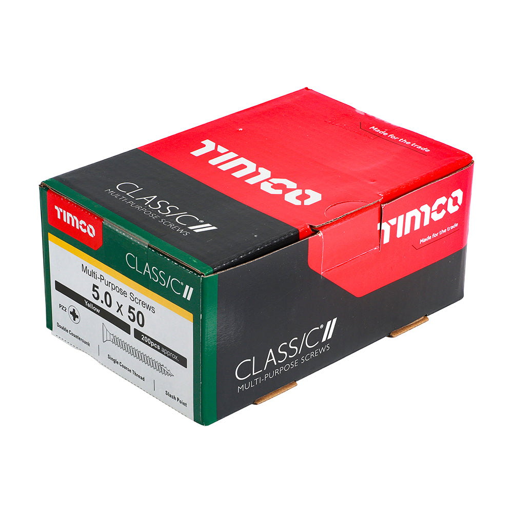 TIMCO Classic Multi-Purpose Countersunk Gold Woodscrews - 5.0 x 50 - Image