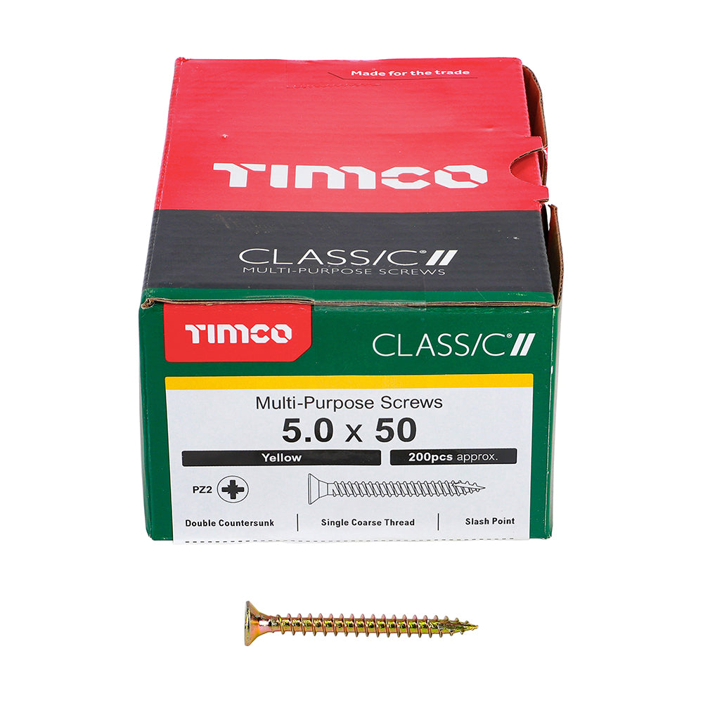 TIMCO Classic Multi-Purpose Countersunk Gold Woodscrews - 5.0 x 50 - Image