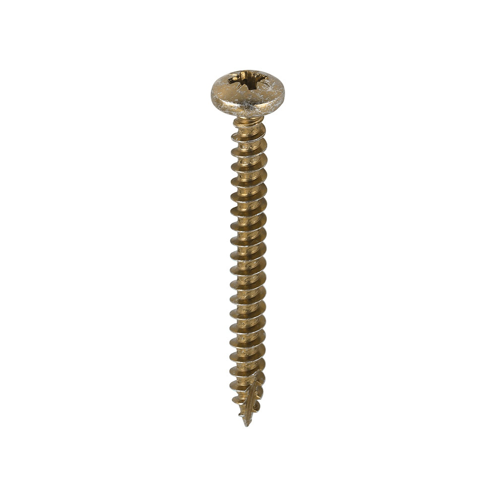 TIMCO Classic Multi-Purpose Pan Head Gold Woodscrews - 5.0 x 50 - Image